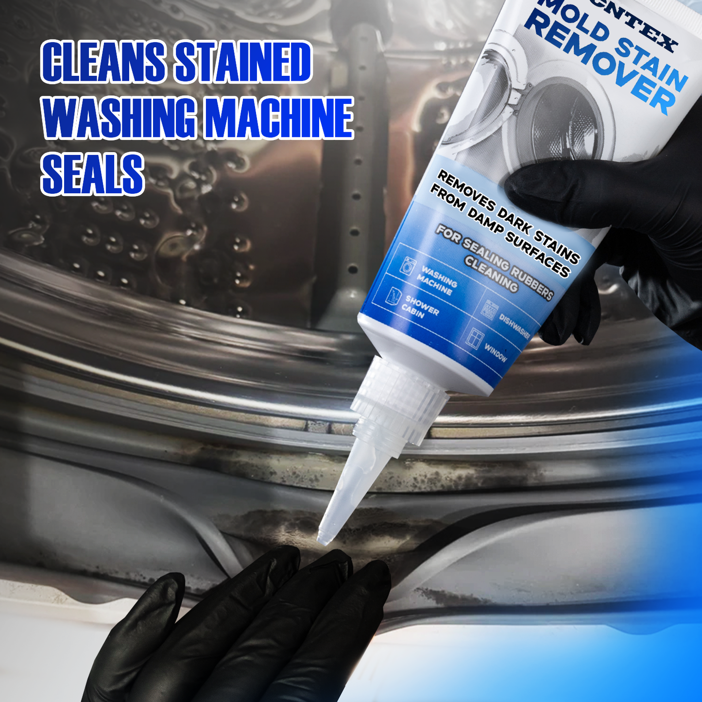 VONTEX Mold Stain Remover Gel – Deep Cleaning Gel for Washing Machines, Dishwashers & Bathroom Rubber Seals